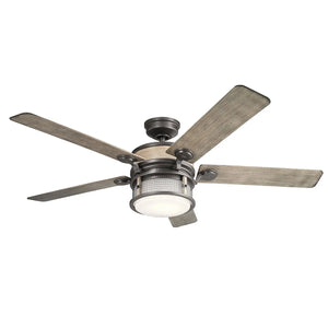 B-Ware Kichler Deckenventilator Ventilator Led Grau Weiss Abs Stahl Fernbedienung Ip44