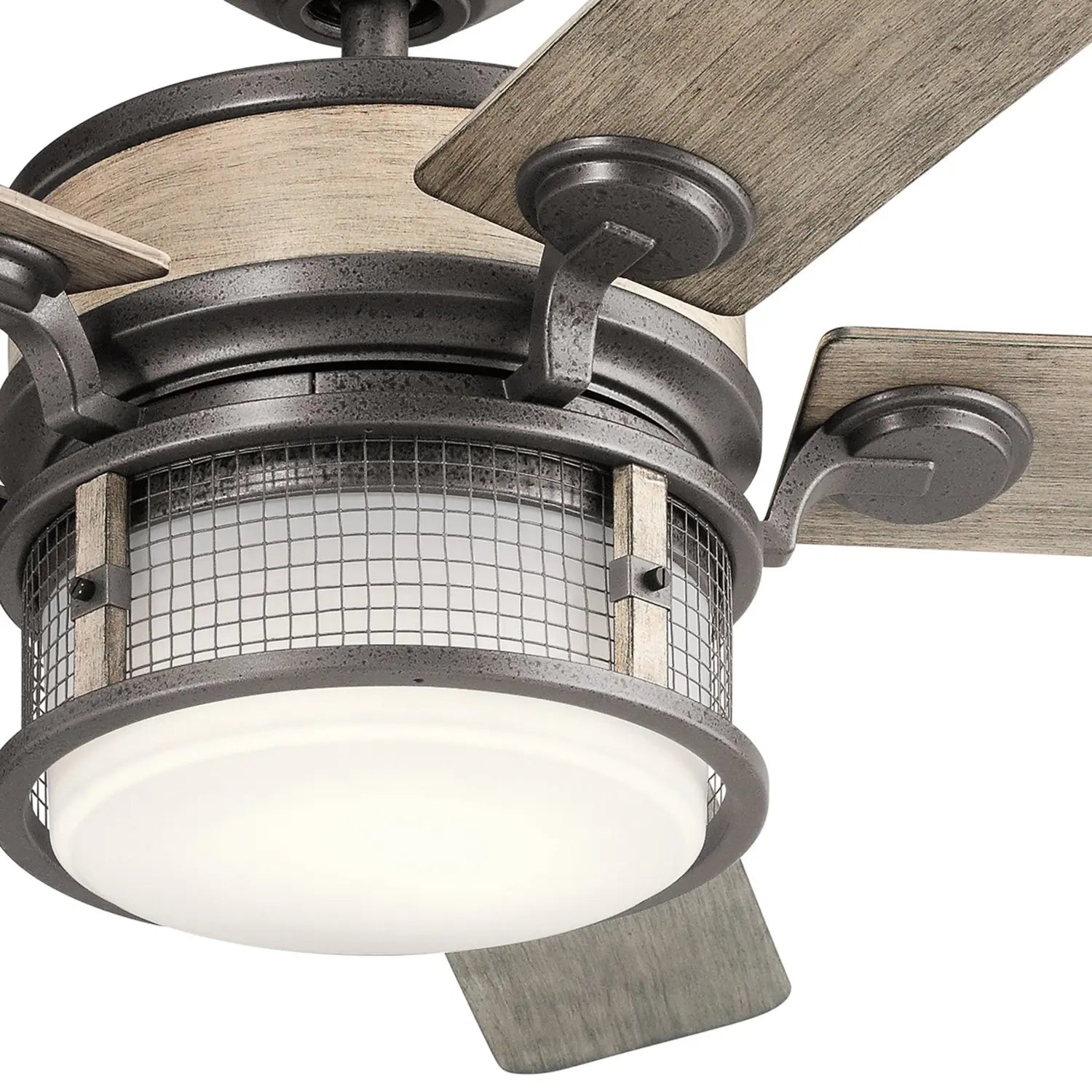 B-Ware Kichler Deckenventilator Ventilator Led Grau Weiss Abs Stahl Fernbedienung Ip44 - 5024005728412