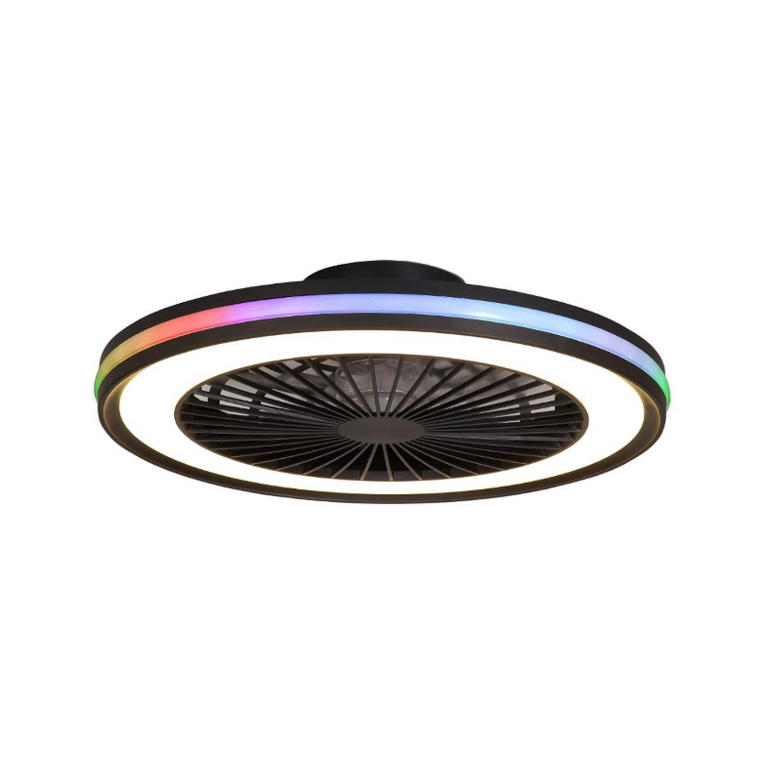 B-Ware Led Deckenventilator Gamer Big Schwarz Dc Ventilator Cct Rgb Deckenlüfter 56cm - 8435153278624
