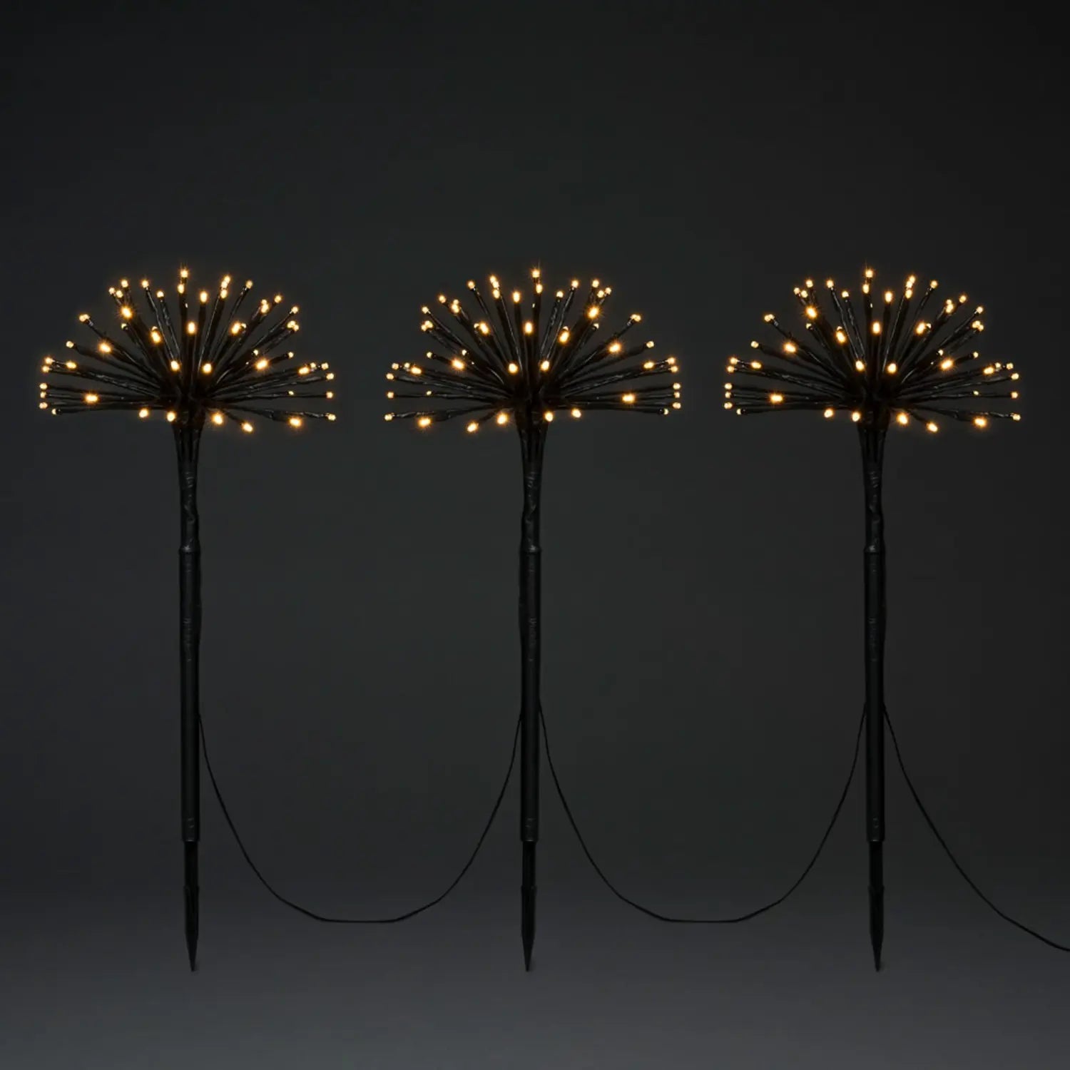 B-Ware Konstsmide Led Dekoleuchte Pusteblume Lichterkette Erdspieß Schwarz Ip44 3er Set