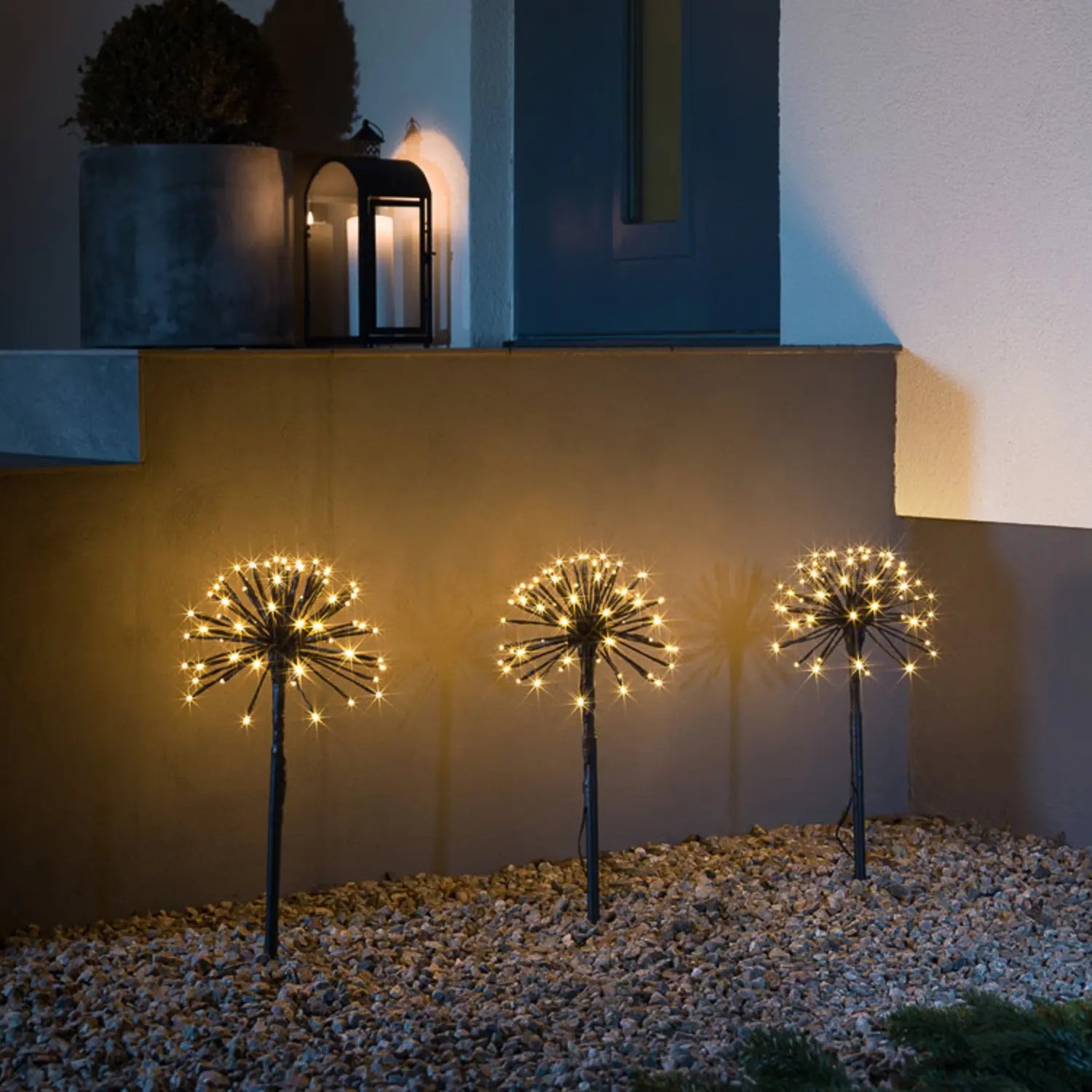 B-Ware Konstsmide Led Dekoleuchte Pusteblume Lichterkette Erdspieß Schwarz Ip44 3er Set