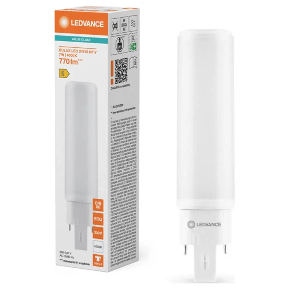 B-Ware Ledvance Led Lampe Leuchtmittel Stabform Stab G24q Kaltweiß 7 W Weiß 12 Stück - 4058075821996