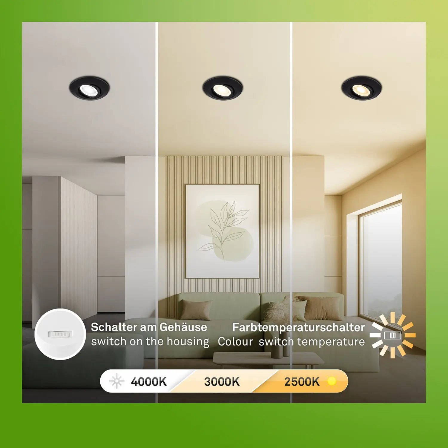 B-Ware Briloner Einbaulampe Deckenstrahler Klira Schwarz 3er Set Dimmbar Schwenkbar  - 4002707457251