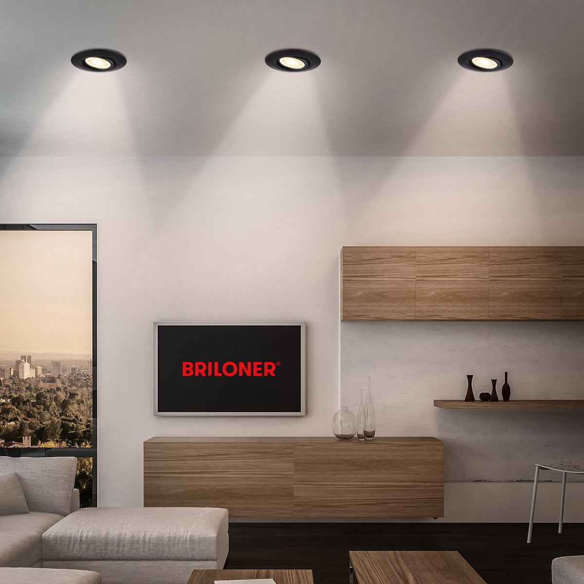 Briloner Einbaulampe Deckenstrahler Klira schwarz 3er-Set dimmbar schwenkbar - 4002707457251