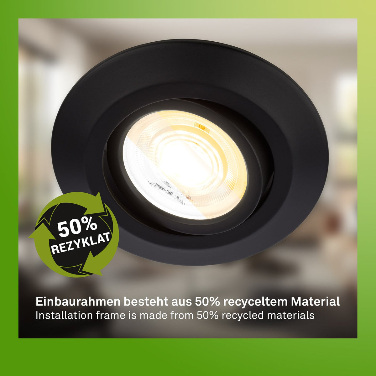 Briloner Einbaulampe Deckenstrahler Klira schwarz 3er-Set dimmbar schwenkbar - 4002707457251