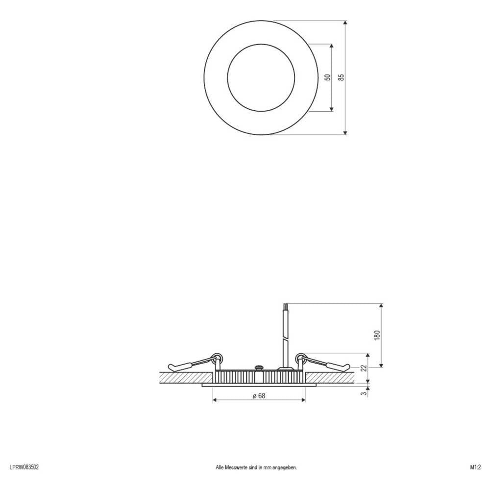 EVN LED Einbaupanel Deckenleuchte Panel Warmweiß Weiß Aluminium 5W 85mm 35 STÜCK - 4037293017251