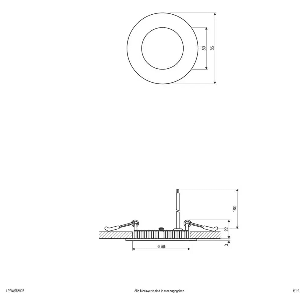 B-Ware Evn Led Einbaupanel Deckenleuchte Panel Warmweiß Weiß Aluminium 5 W 85mm 35 Stück - 4037293017251