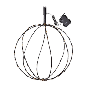 B-Ware Sphere Erdspießleuchte Gartenleuchte Led Schwarz Metall Batterie Außenbeleuchtun
