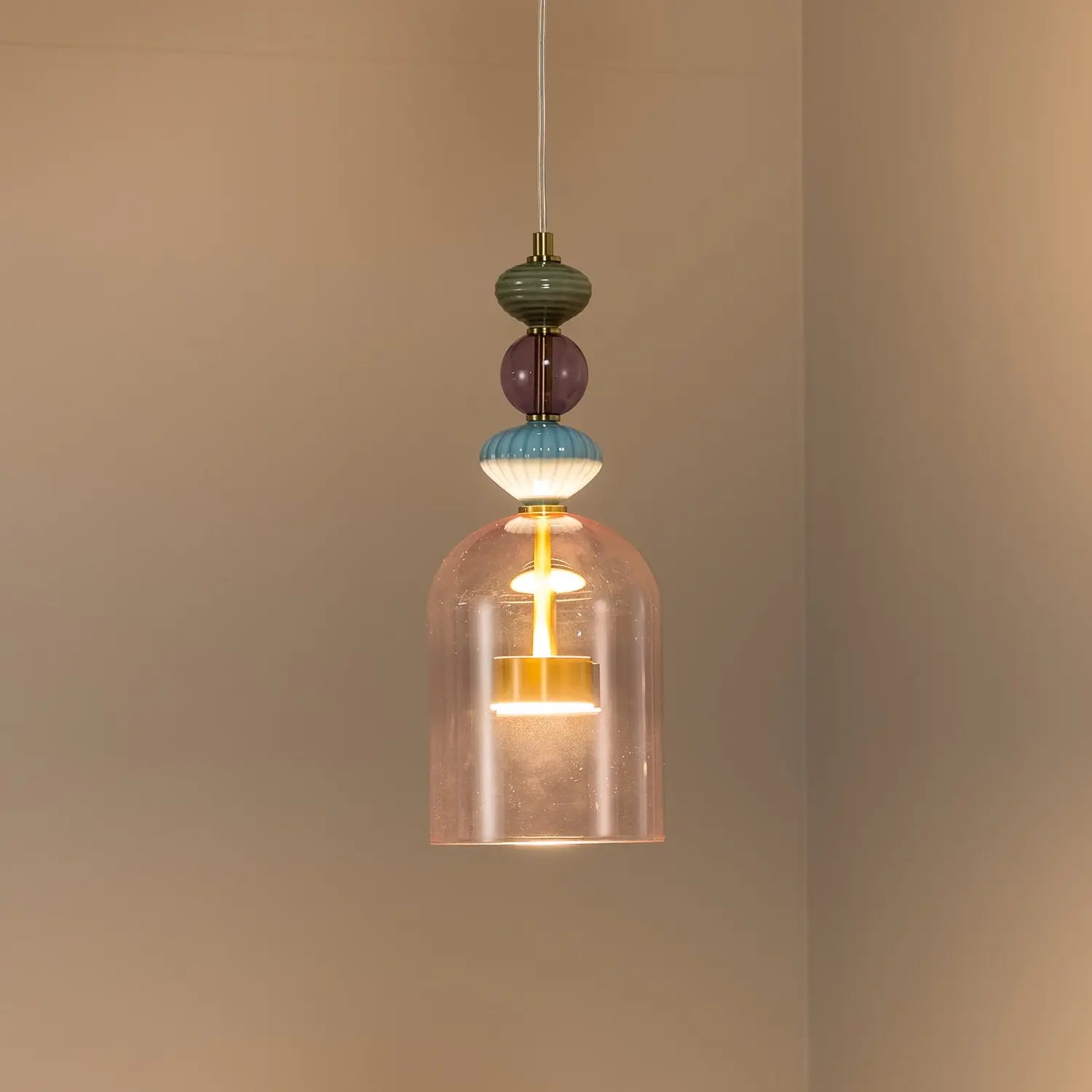B-Ware Led Hängelampe Arte Lampenschirm Glas Pendelleuchte Rosa ø 16 Cm 12 W - 5902693803577