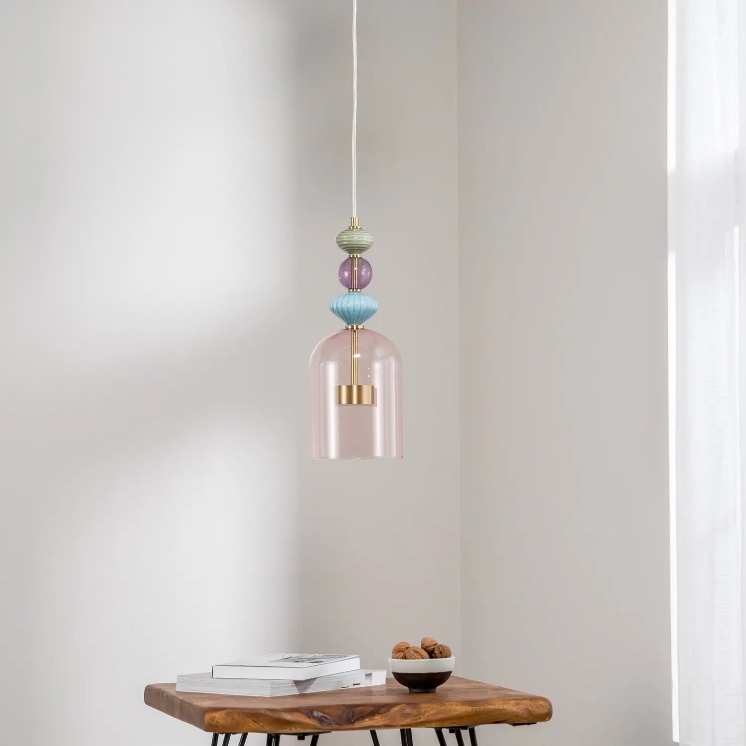 B-Ware Led Hängelampe Arte Lampenschirm Glas Pendelleuchte Rosa ø 16 Cm 12 W - 5902693803577