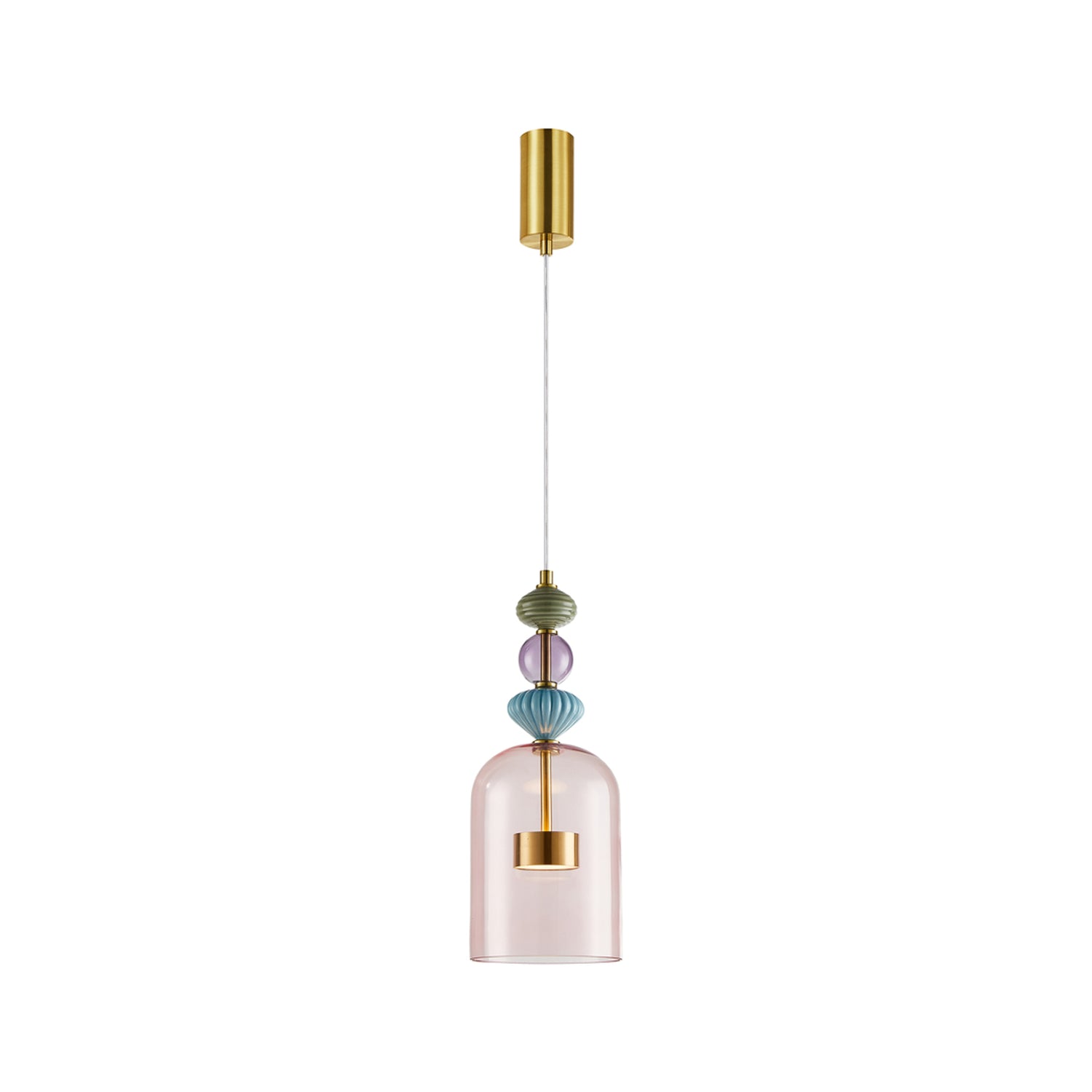 B-Ware Led Hängelampe Arte Lampenschirm Glas Pendelleuchte Rosa ø 16 Cm 12 W - 5902693803577