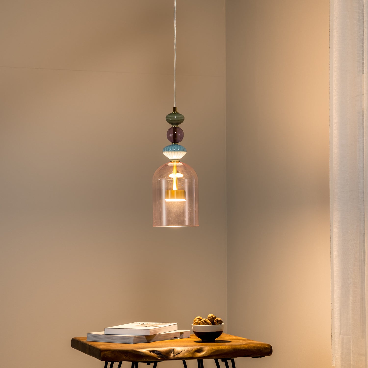 B-Ware Led Hängelampe Arte Lampenschirm Glas Pendelleuchte Rosa ø 16 Cm 12 W - 5902693803577