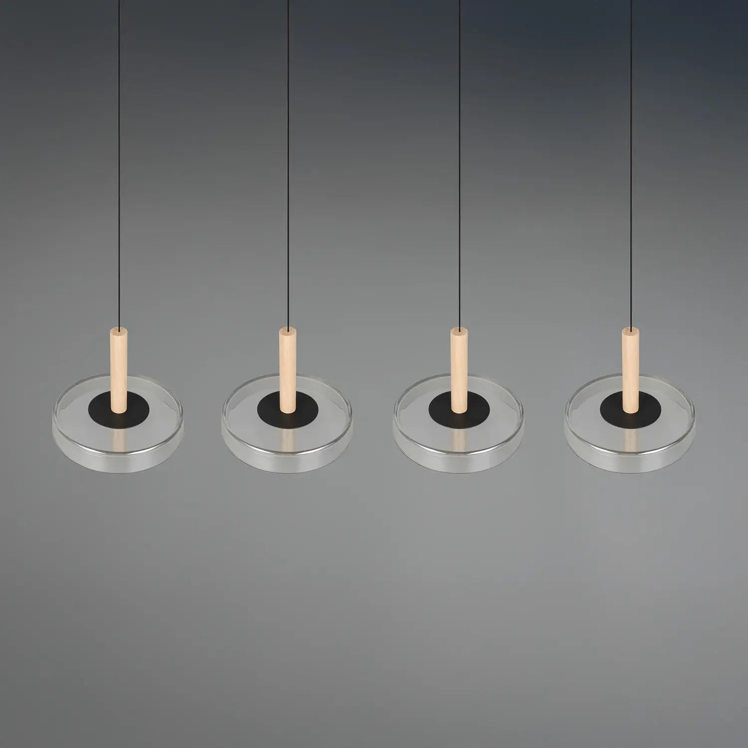 B-Ware Trio Lighting Pendelleuchte Hängelampe Led Glas Holz Chrom Dimmbar 115 Cm802 - 4017807616903