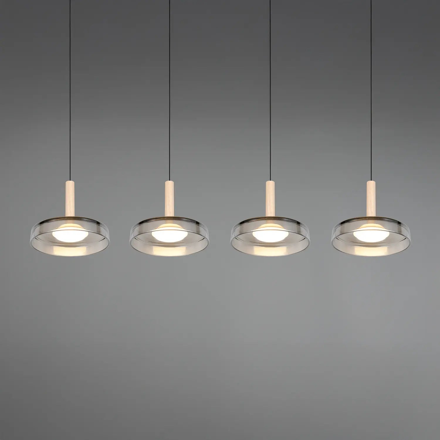 B-Ware Trio Lighting Pendelleuchte Hängelampe Led Glas Holz Chrom Dimmbar 115 Cm802 - 4017807616903