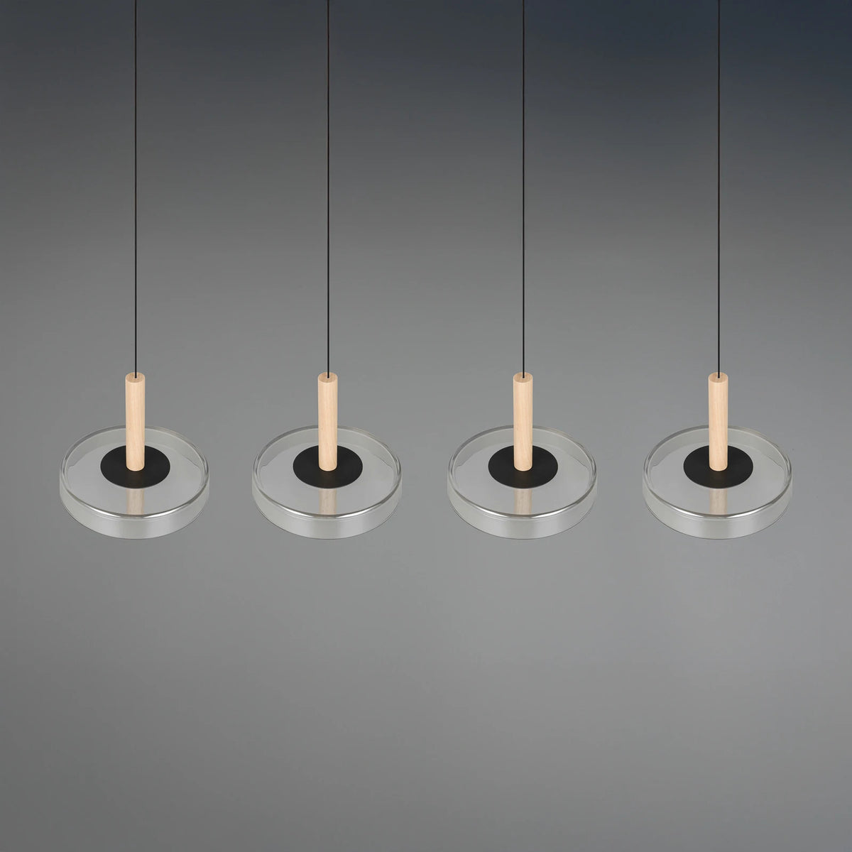 Trio Lighting Pendelleuchte Hängelampe LED Glas Holz chrom dimmbar 115 cm802 - 4017807616903