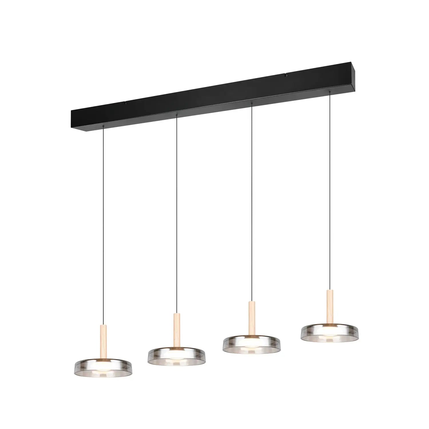 B-Ware Trio Lighting Pendelleuchte Hängelampe Led Glas Holz Chrom Dimmbar 115 Cm802 - 4017807616903