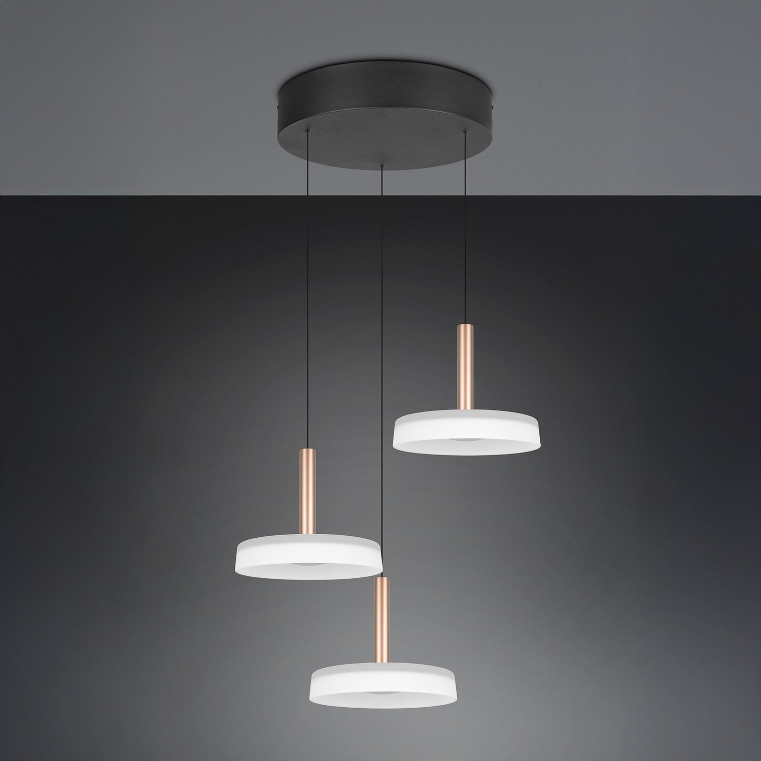B-Ware Trio Lighting Pendelleuchte Hängeleuchte Celeste Led Glas Weiß Braun Dimmbar288