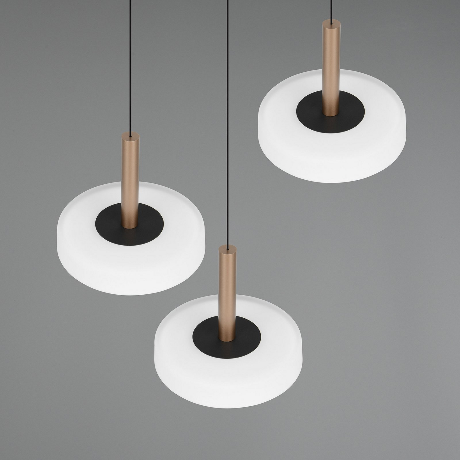 B-Ware Trio Lighting Led Hängelampe Deckenleuchte Celeste Weiß Braun ø 35 Cm 3 Flg Glas - 4017807627398