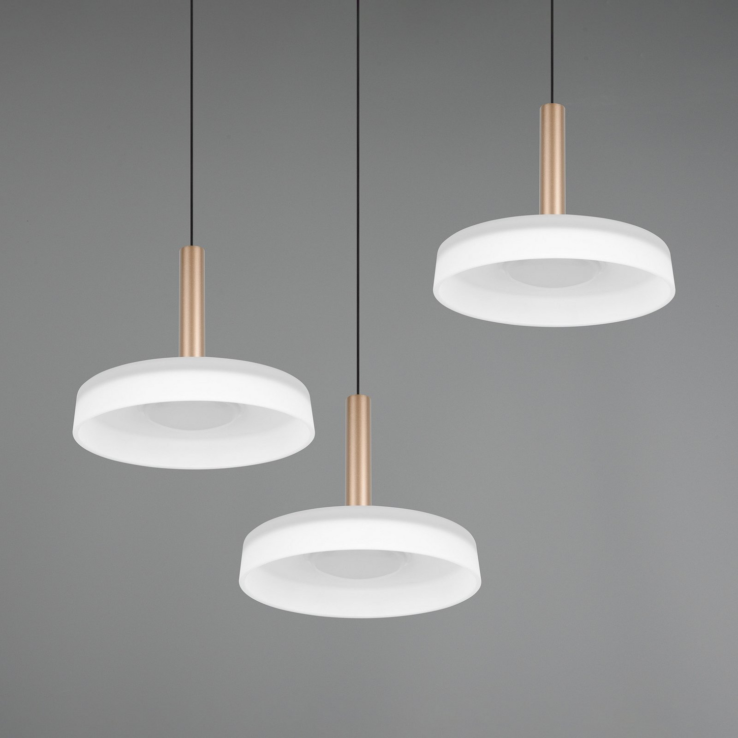 B-Ware Trio Lighting Pendelleuchte Hängeleuchte Celeste Led Glas Weiß Braun Dimmbar288
