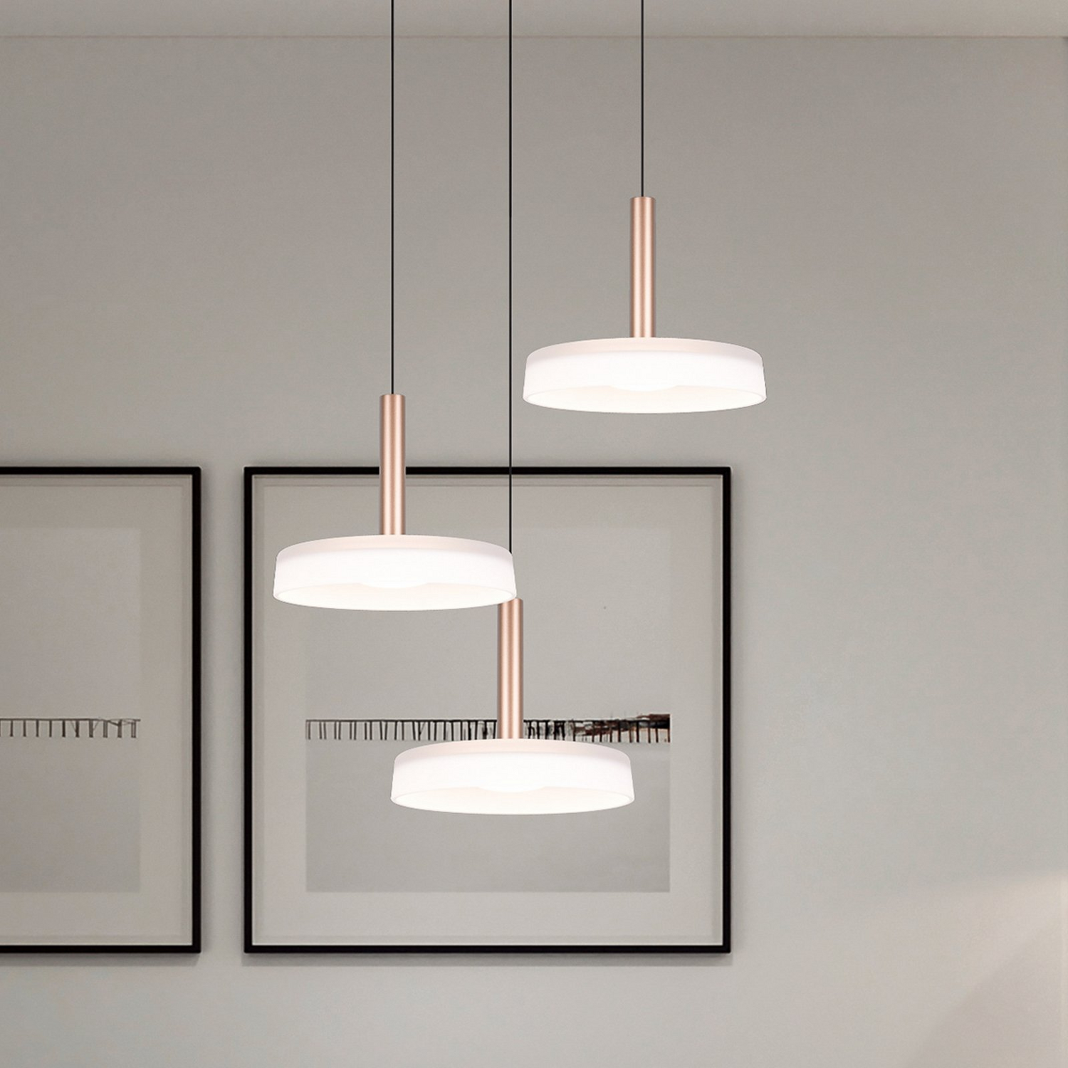 B-Ware Trio Lighting Pendelleuchte Hängeleuchte Celeste Led Glas Weiß Braun Dimmbar288