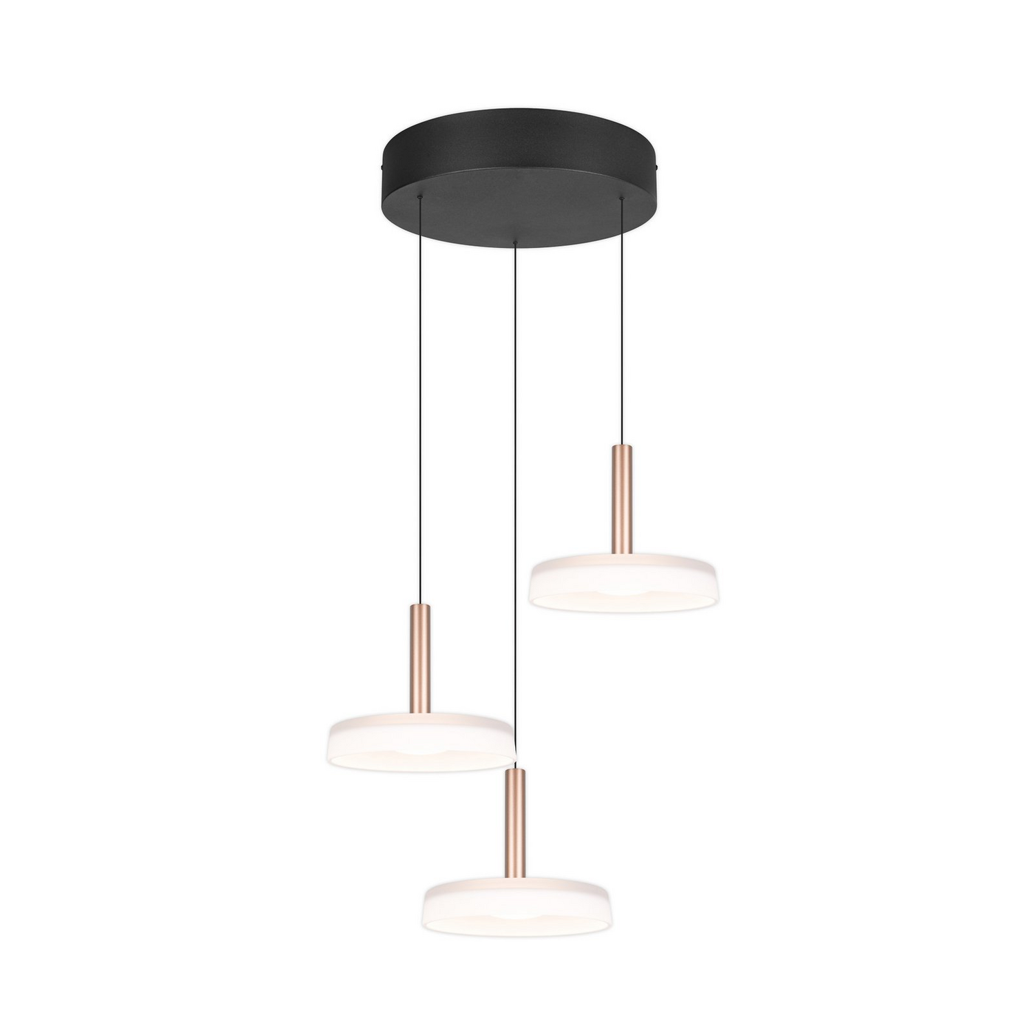 B-Ware Trio Lighting Led Hängelampe Deckenleuchte Celeste Weiß Braun ø 35 Cm 3 Flg Glas - 4017807627398