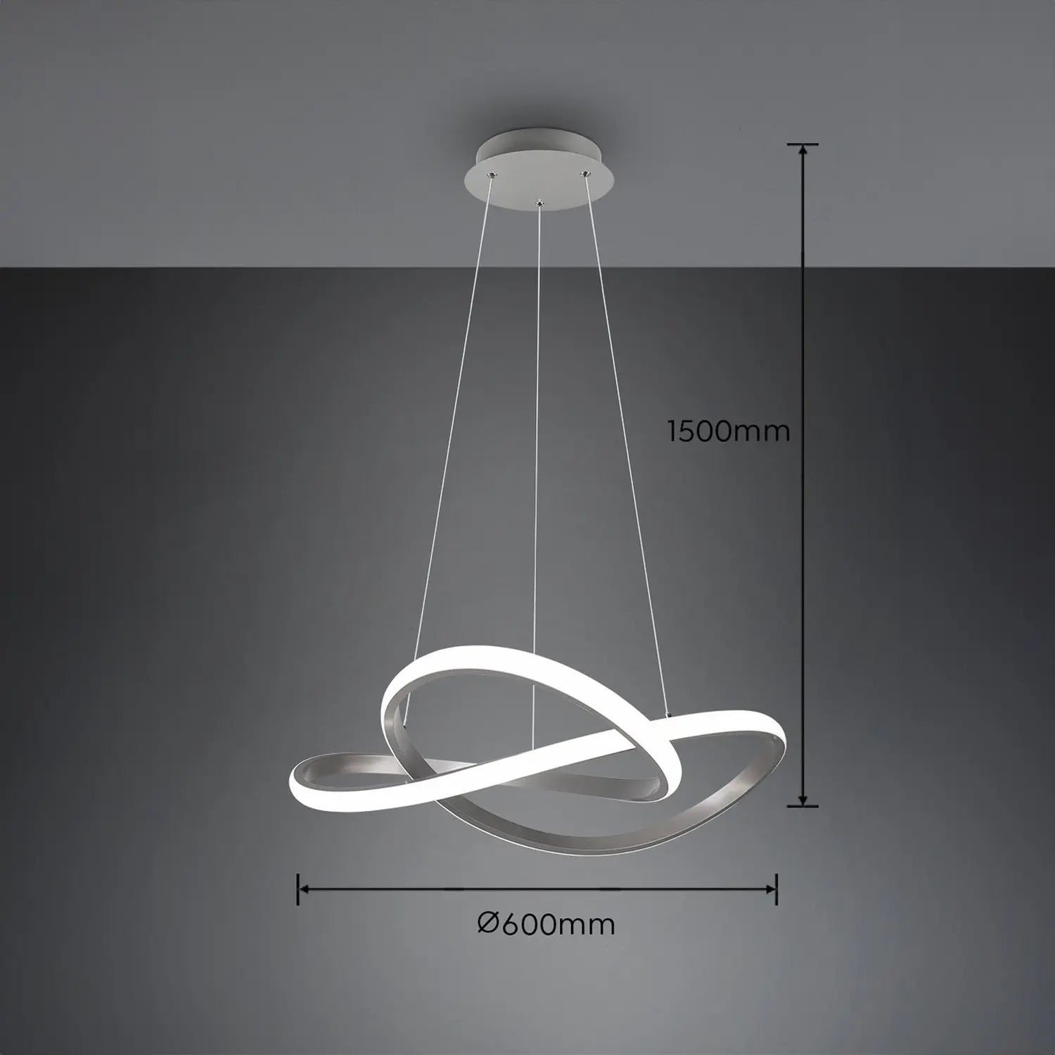 B-Ware Reality Leuchten Led Hängelampe Pendelleuchte Lampe Nickel Matt Eisen 60 Cm876 - 4017807521504
