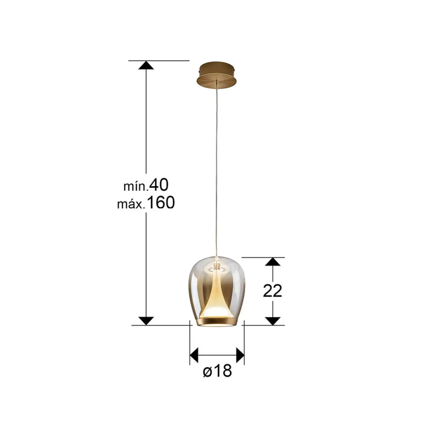 B-Ware Schuller Valencia Pendelleuchte Hängeleuchte Led Glas Gold Amber Aluminium362 - 8435435341572