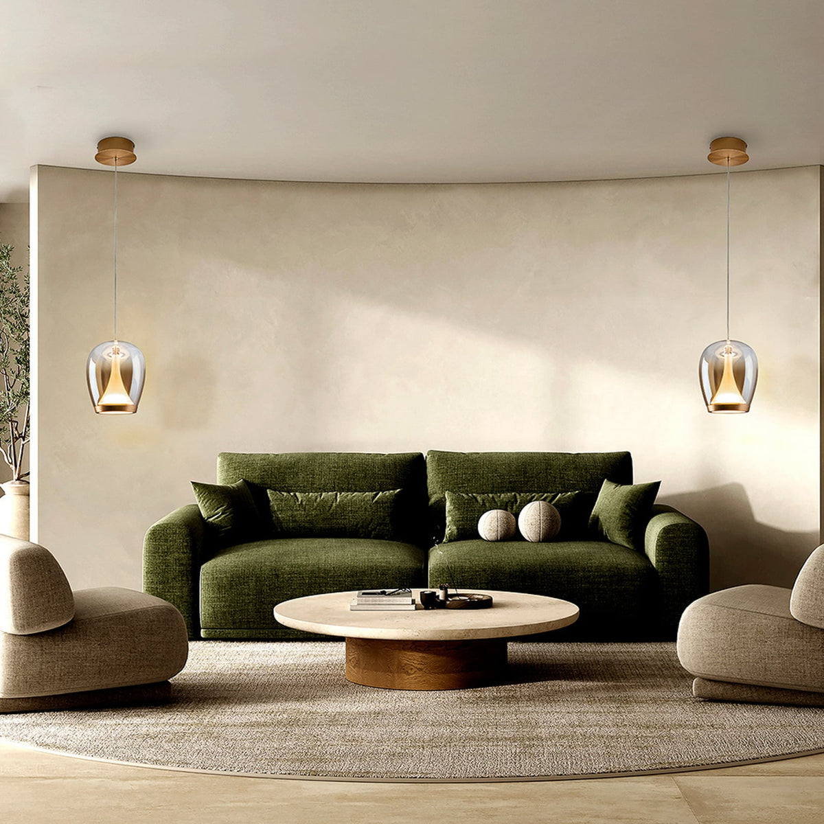 Schuller Valencia Pendelleuchte Hängeleuchte LED Glas gold amber Aluminium362 - 8435435341572