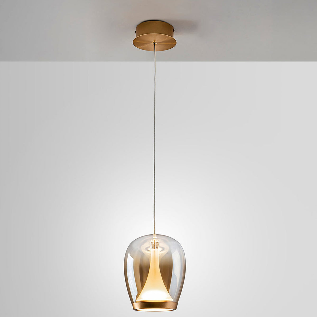 Schuller Valencia Pendelleuchte Hängeleuchte LED Glas gold amber Aluminium362 - 8435435341572