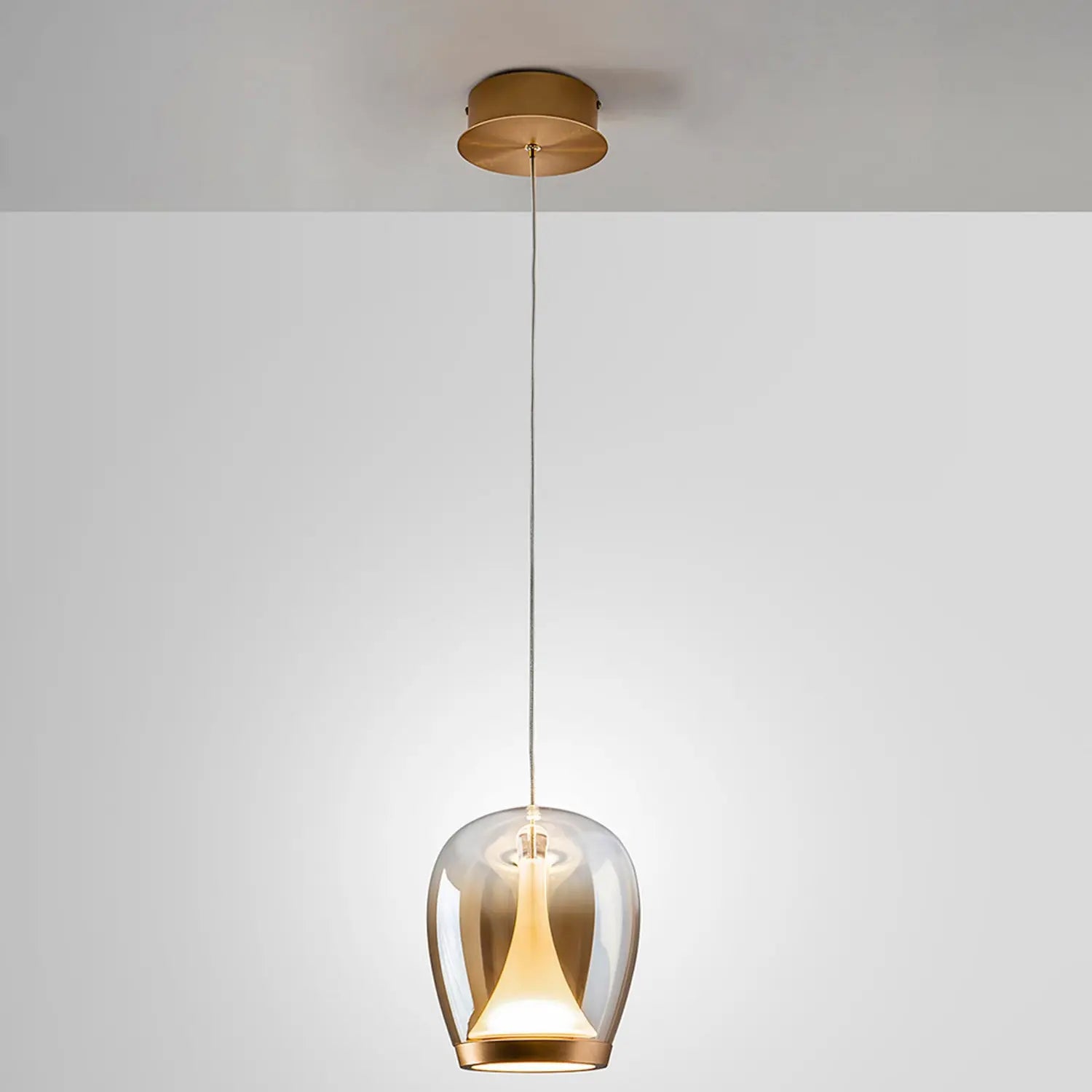 B-Ware Schuller Valencia Pendelleuchte Hängeleuchte Led Glas Gold Amber Aluminium362 - 8435435341572