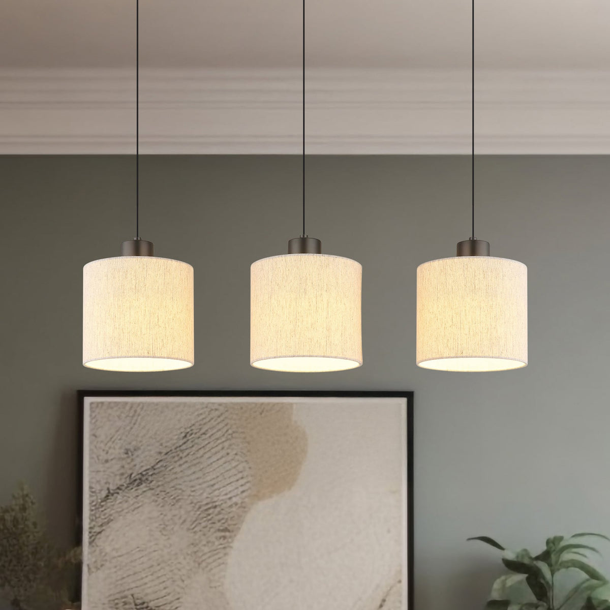 Globo Pendelleuchte Hängelampe LED Thea Wohnzimmer creme schwarz matt345 - 9007371567034