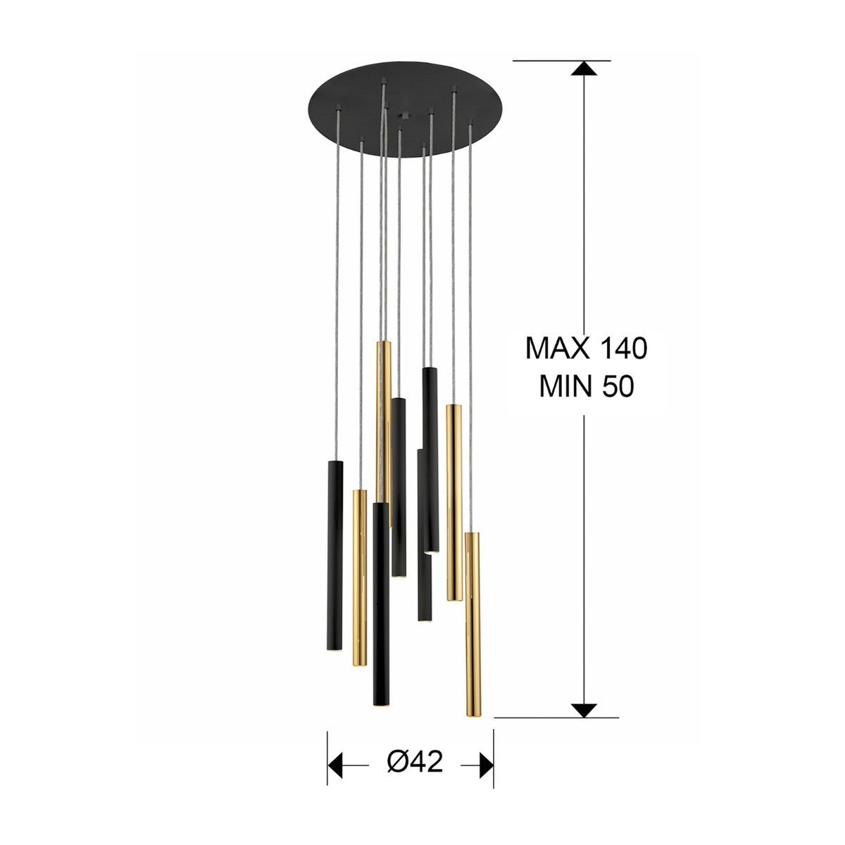 Schuller Hängelampe Pendelleuchte LED steuerbar Fernbedienung gold schwarz Me283 - 8435435329631