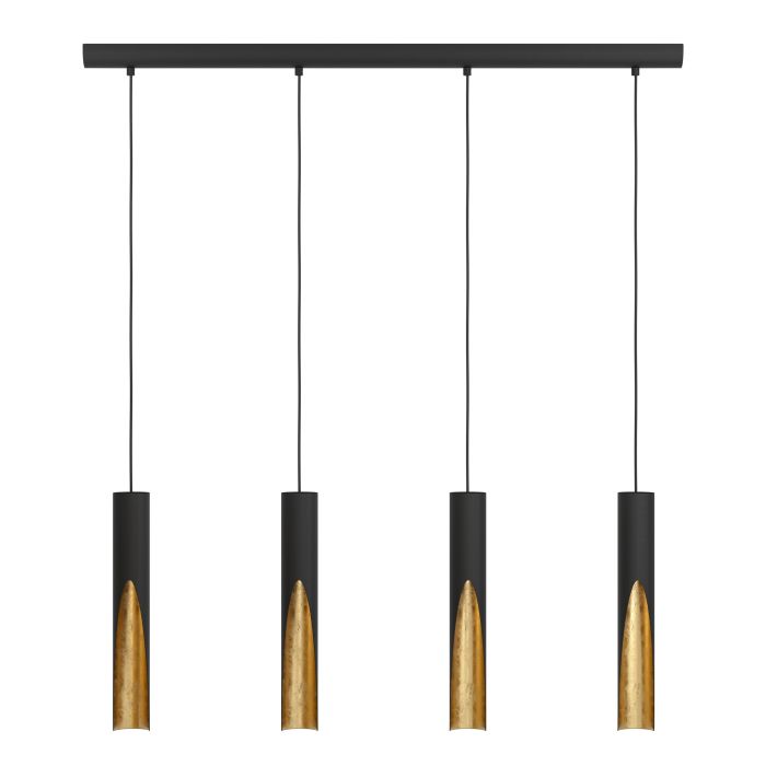 LED Hängeleuchte Pendelleuchte Barbotto LED Lampe Schwarz Gold 4fl - 9008606270309
