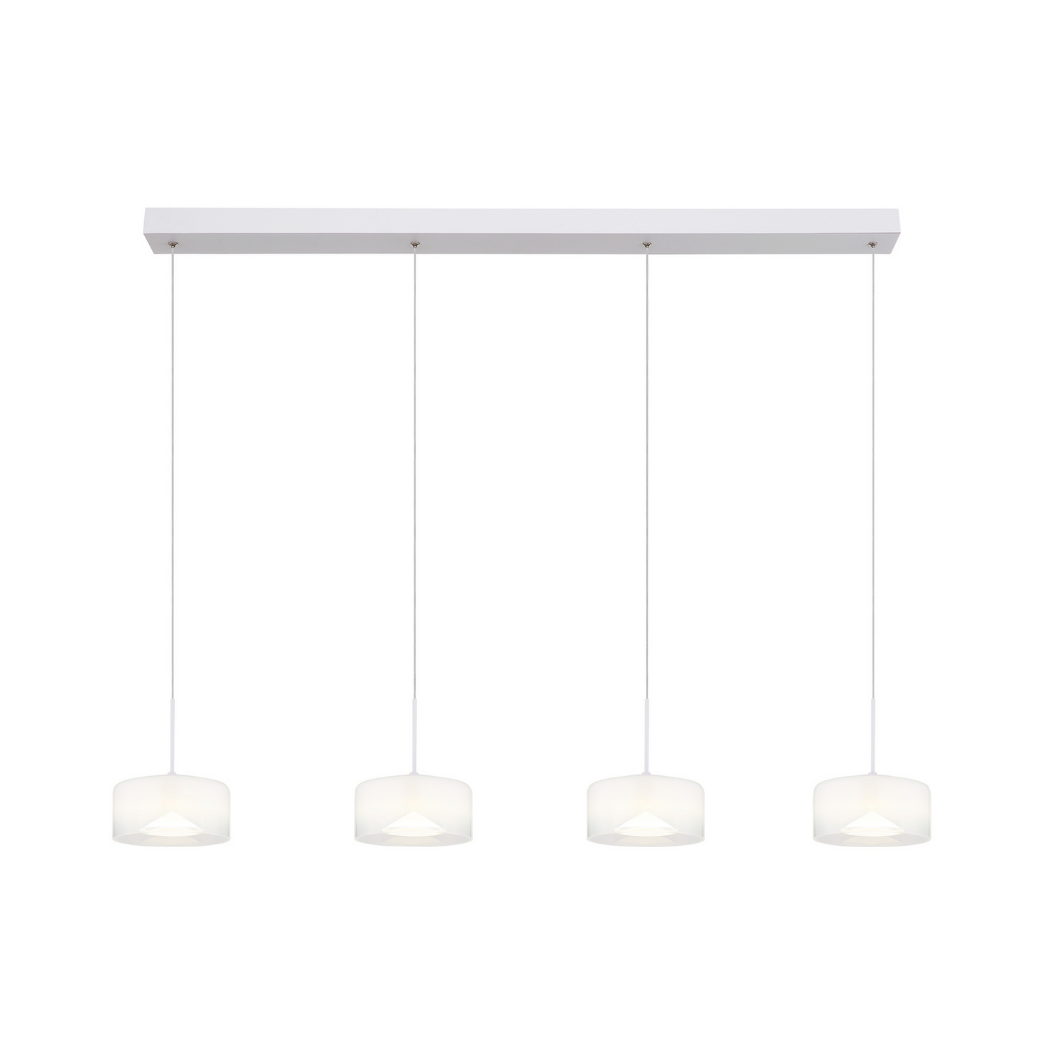 B-Ware Globo Led Hängeleuchte Belinda Pendelleuchte Glas Länge 105 Cm Weiß 4 Flammig - 9007371533299