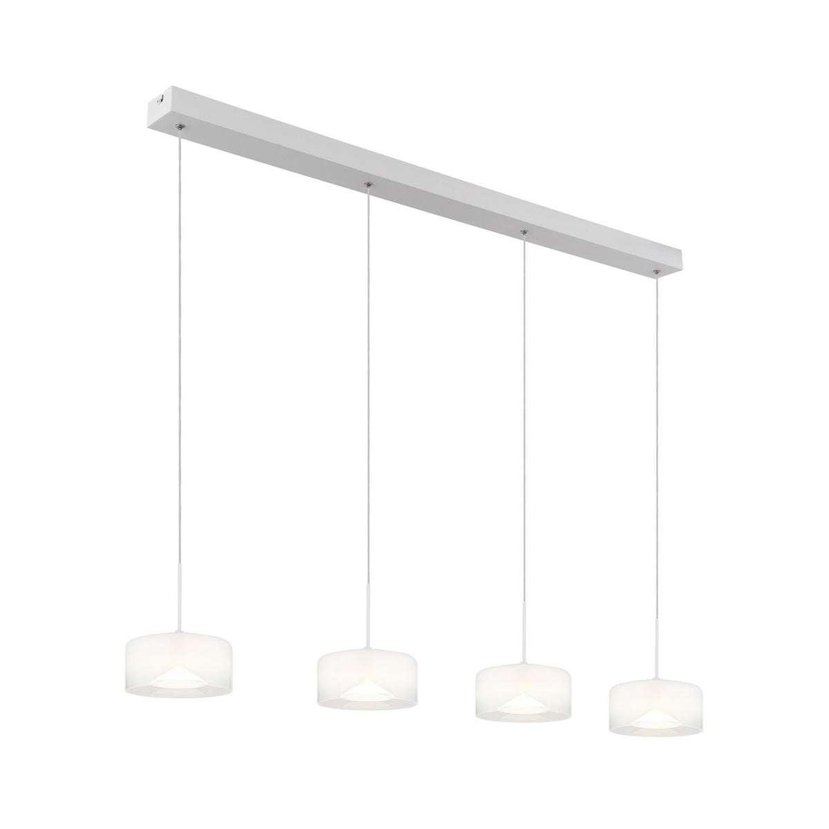 Globo LED Hängeleuchte Belinda Pendelleuchte Glas Länge 105 cm weiß 4 flammig - 9007371533299