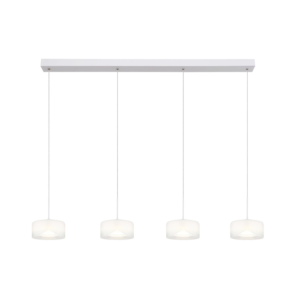 LED Hängeleuchte Belinda Pendelleuchte Lampe Glas Länge 105 cm weiß 4 flg - 9007371533299