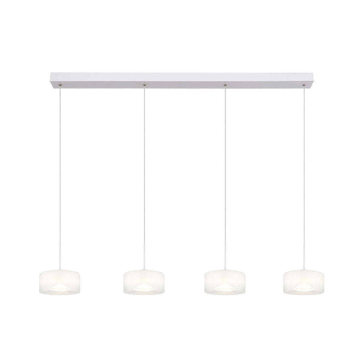 LED Hängeleuchte Belinda Pendelleuchte Lampe Glas Länge 105 cm weiß 4 flg - 9007371533299