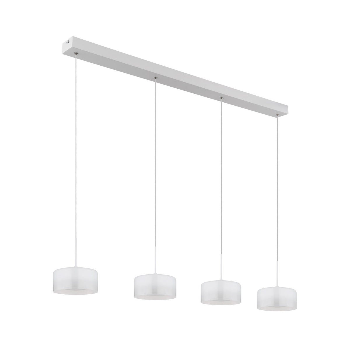 LED Hängeleuchte Belinda Pendelleuchte Lampe Glas Länge 105 cm weiß 4 flg - 9007371533299