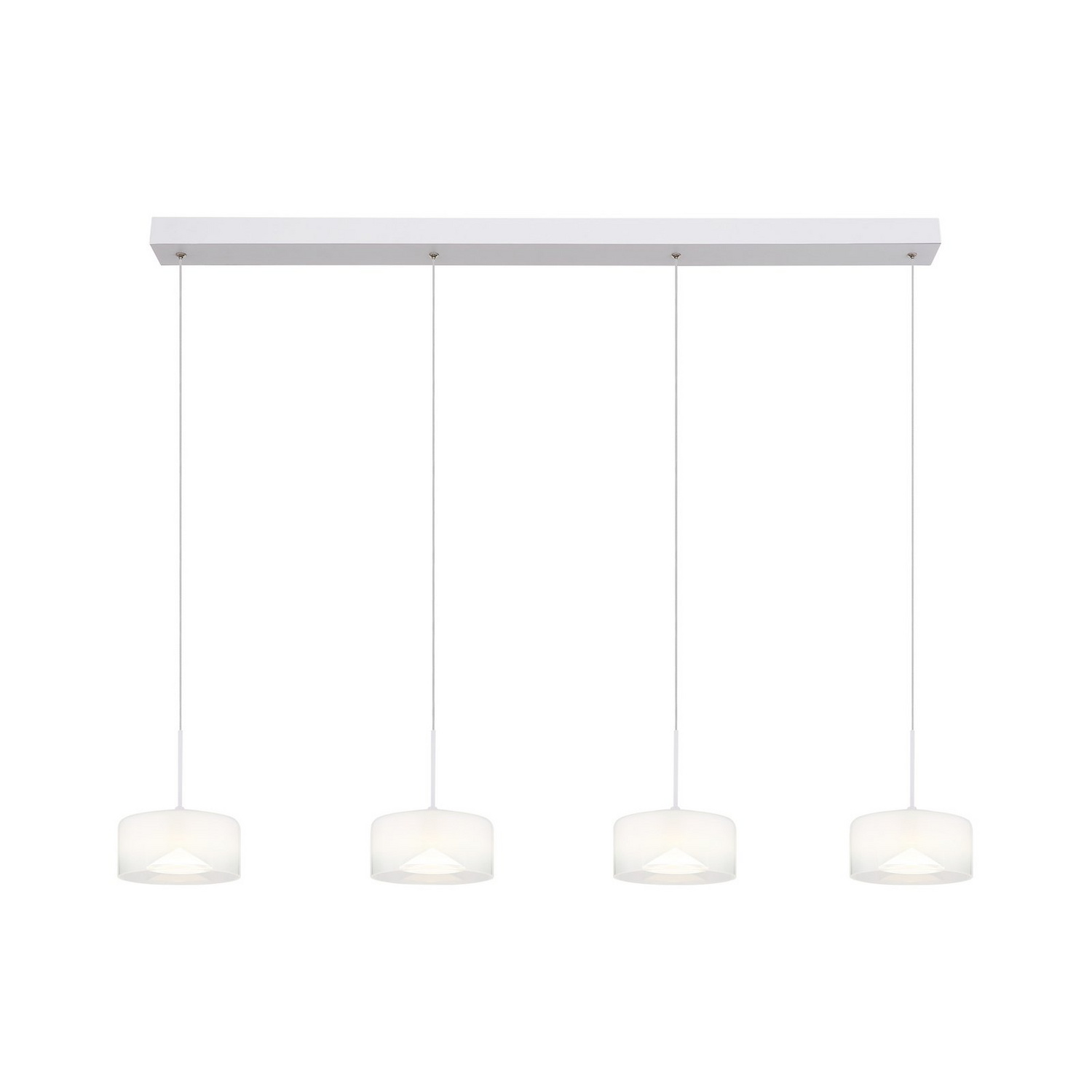 B-Ware Led Hängeleuchte Belinda Pendelleuchte Lampe Glas Länge 105 Cm Weiß 4 Flg - 9007371533299