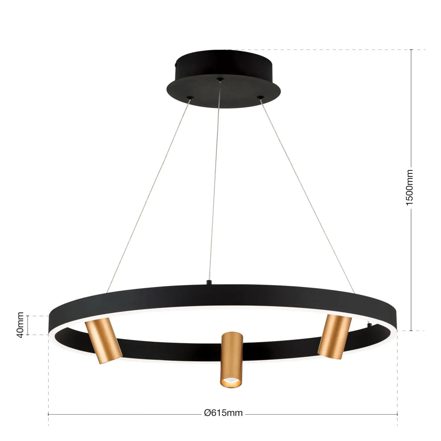 B-Ware Led Hängeleuchte Berlin Pendelleuchte Strahler Schwarz Gold Aluminium Silikon - 9003090262182
