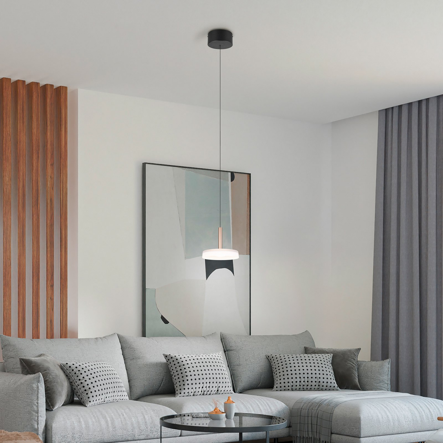 B-Ware Led Hängeleuchte Deckenlampe Celeste Weiß Braun Glas Dimmbar 22 Cm - 4017807627381