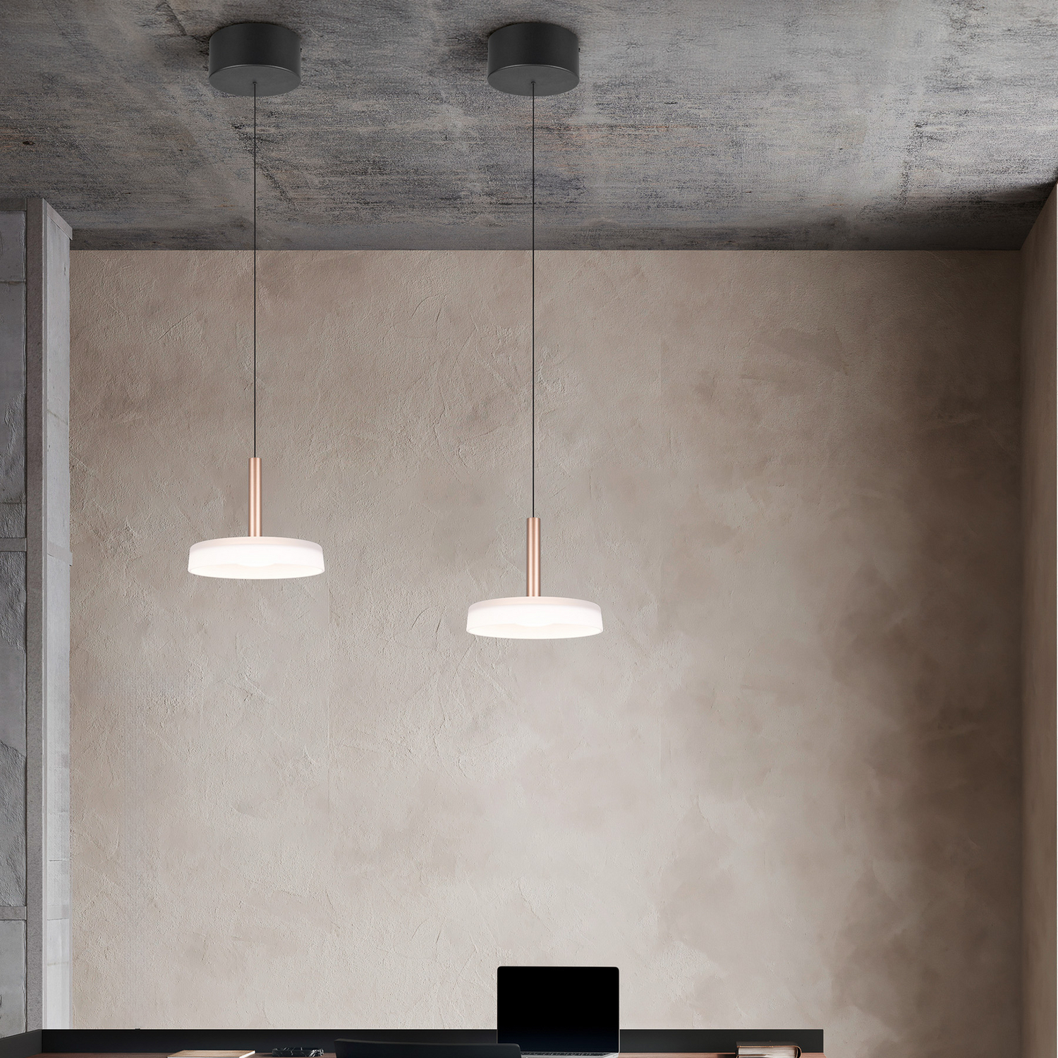 B-Ware Led Hängeleuchte Deckenlampe Celeste Weiß Braun Glas Dimmbar 22 Cm - 4017807627381