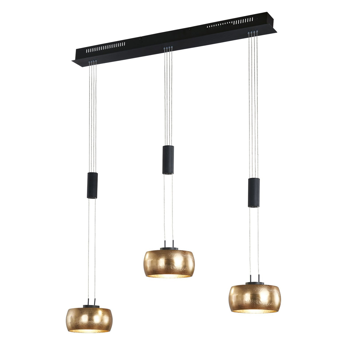 FISCHER HONSEL Hängeleuchte Pendelleuchte LED Colette gold schwarz dreiflammig - 4003694610926