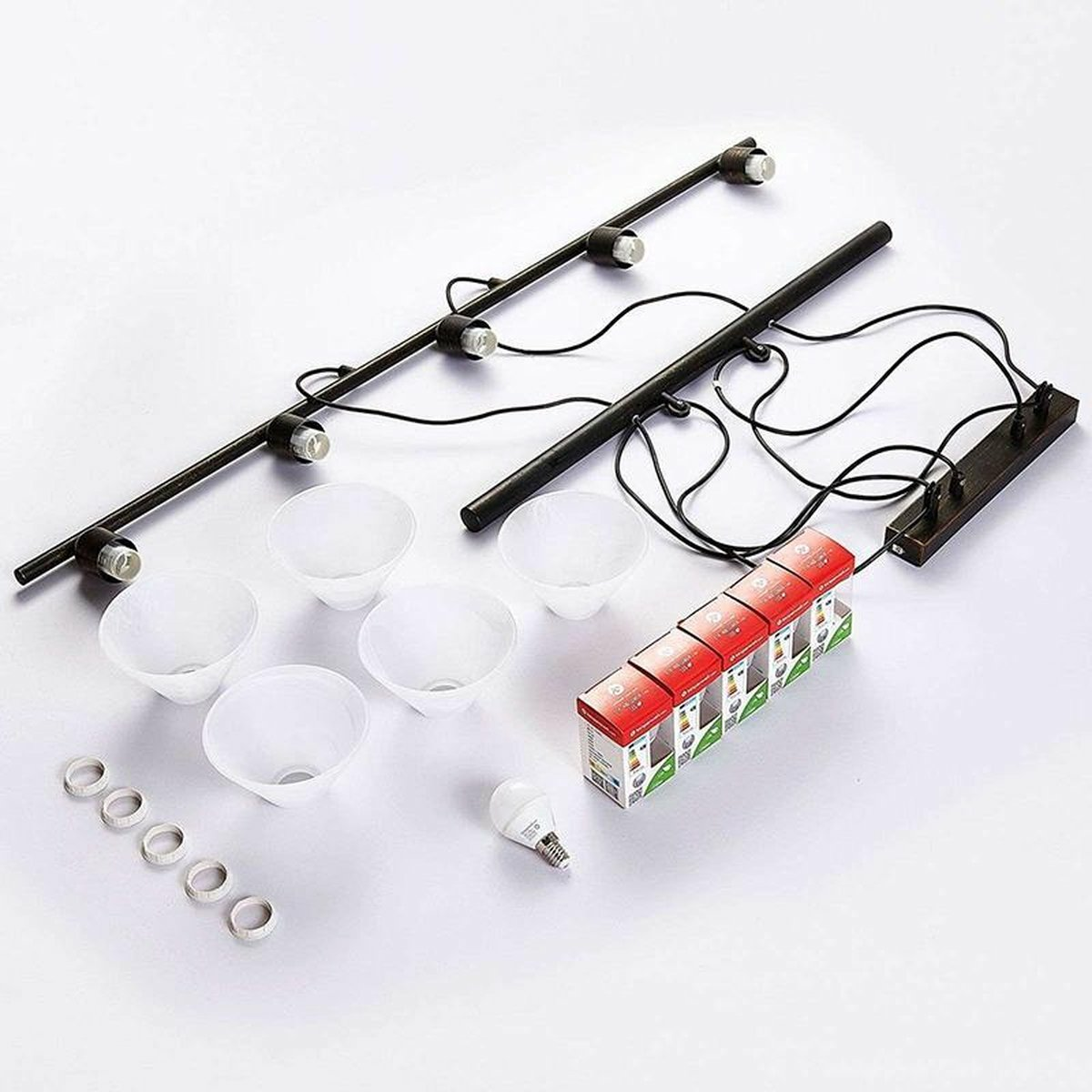 B-Ware Lampenwelt Led Hängeleuchte Hängeleuchte Lampe Eleasa Easydim 5 F. Schwarz Leuch - 4251096531442