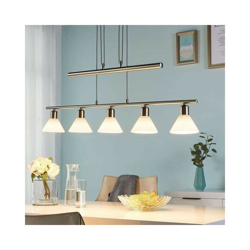 B-Ware Led Hängeleuchte Eleasa Hängeleuchte Lampe Leuchte Easydim 5 Flammig Nickel - 4251096531459