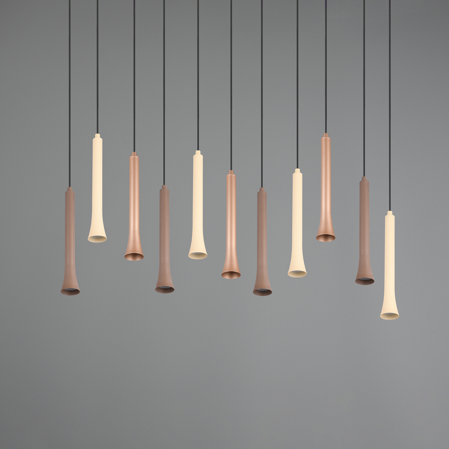 B-Ware Trio Lighting Pendelleuchte Hängelampe Led Metall Taupe Coffee Leuchtmittel Inkl