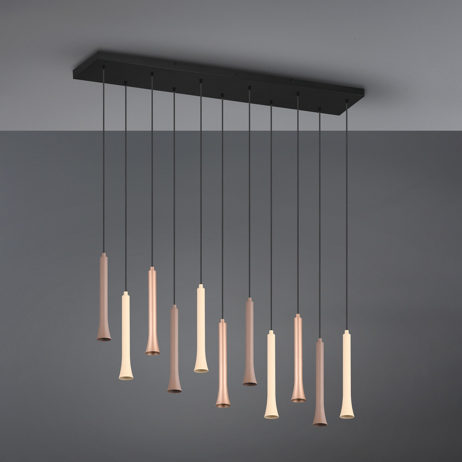 B-Ware Trio Lighting Pendelleuchte Hängelampe Led Metall Taupe Coffee Leuchtmittel Inkl
