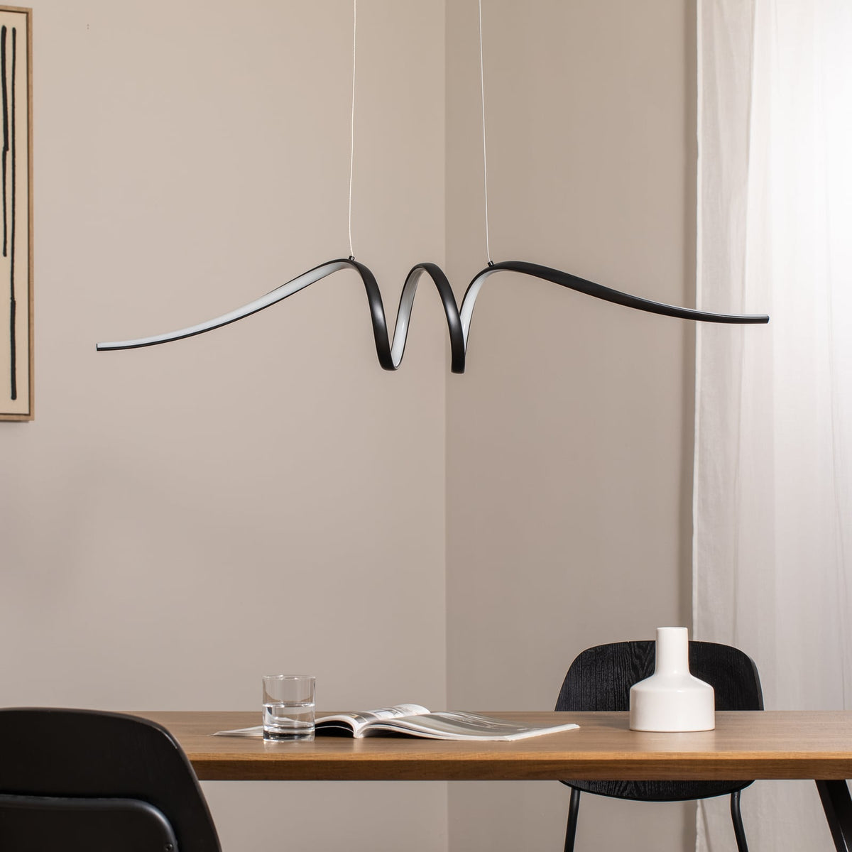 milagro lighting Hängeleuchte Pendelleuchte LED Loop Metall schwarz chrom - 5902693715771
