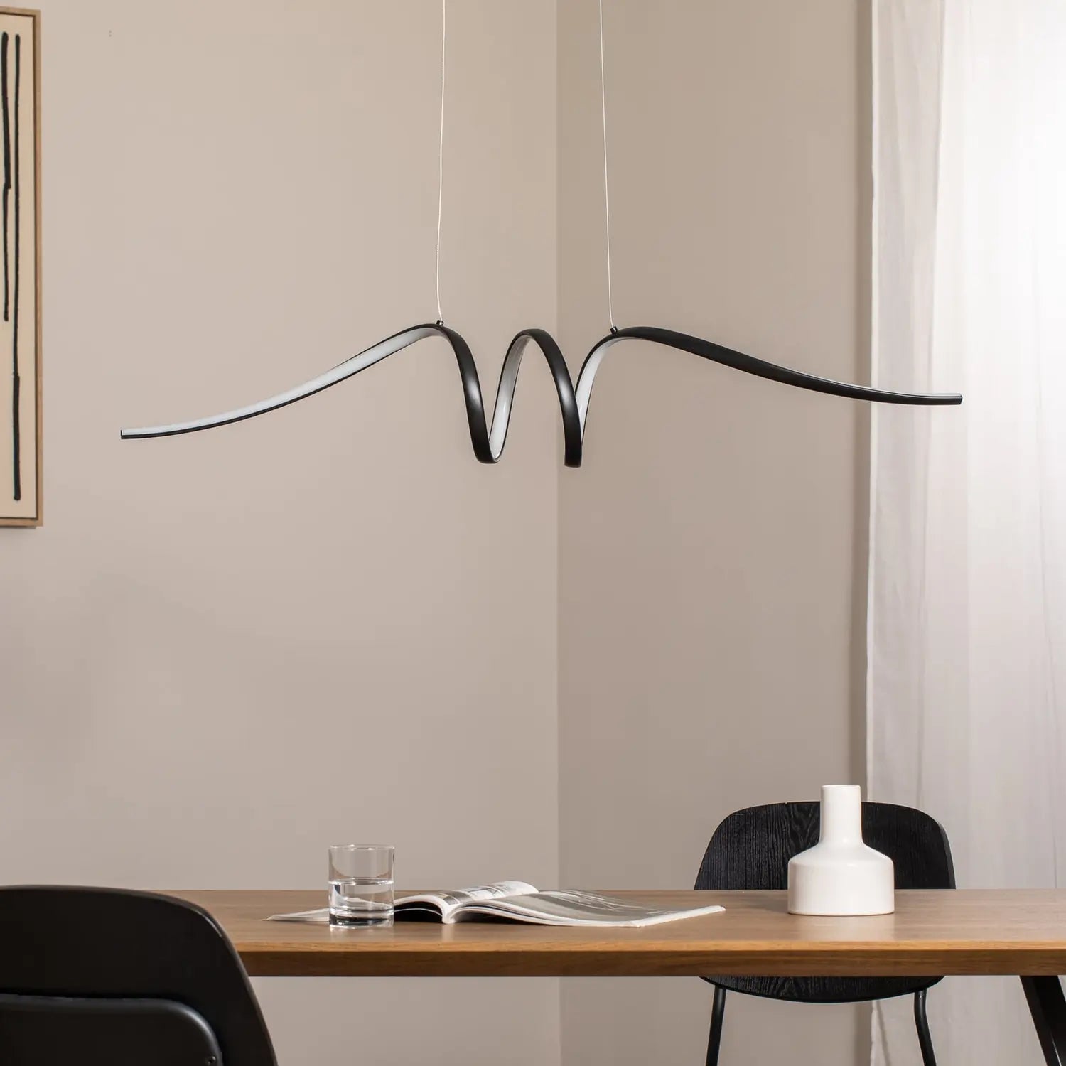 B-Ware Milagro Lighting Hängeleuchte Pendelleuchte Led Loop Metall Schwarz Chrom - 5902693715771