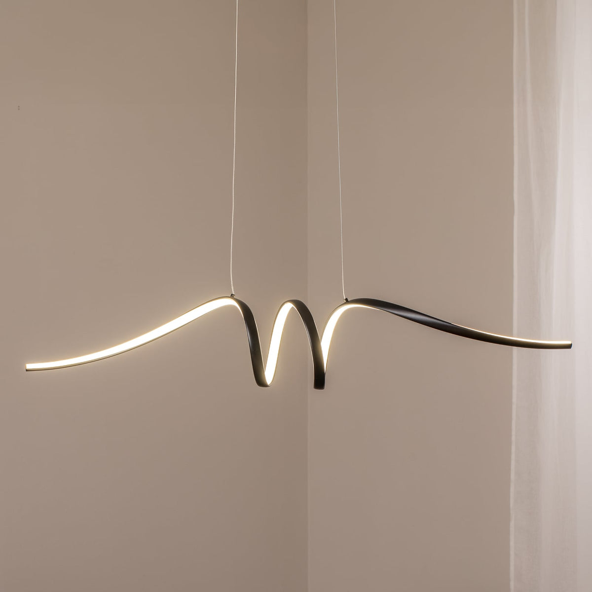 milagro lighting Hängeleuchte Pendelleuchte LED Loop Metall schwarz chrom - 5902693715771